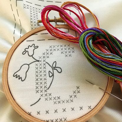 Welcome Banner Embroidery & Stamped Cross Stitch Kit