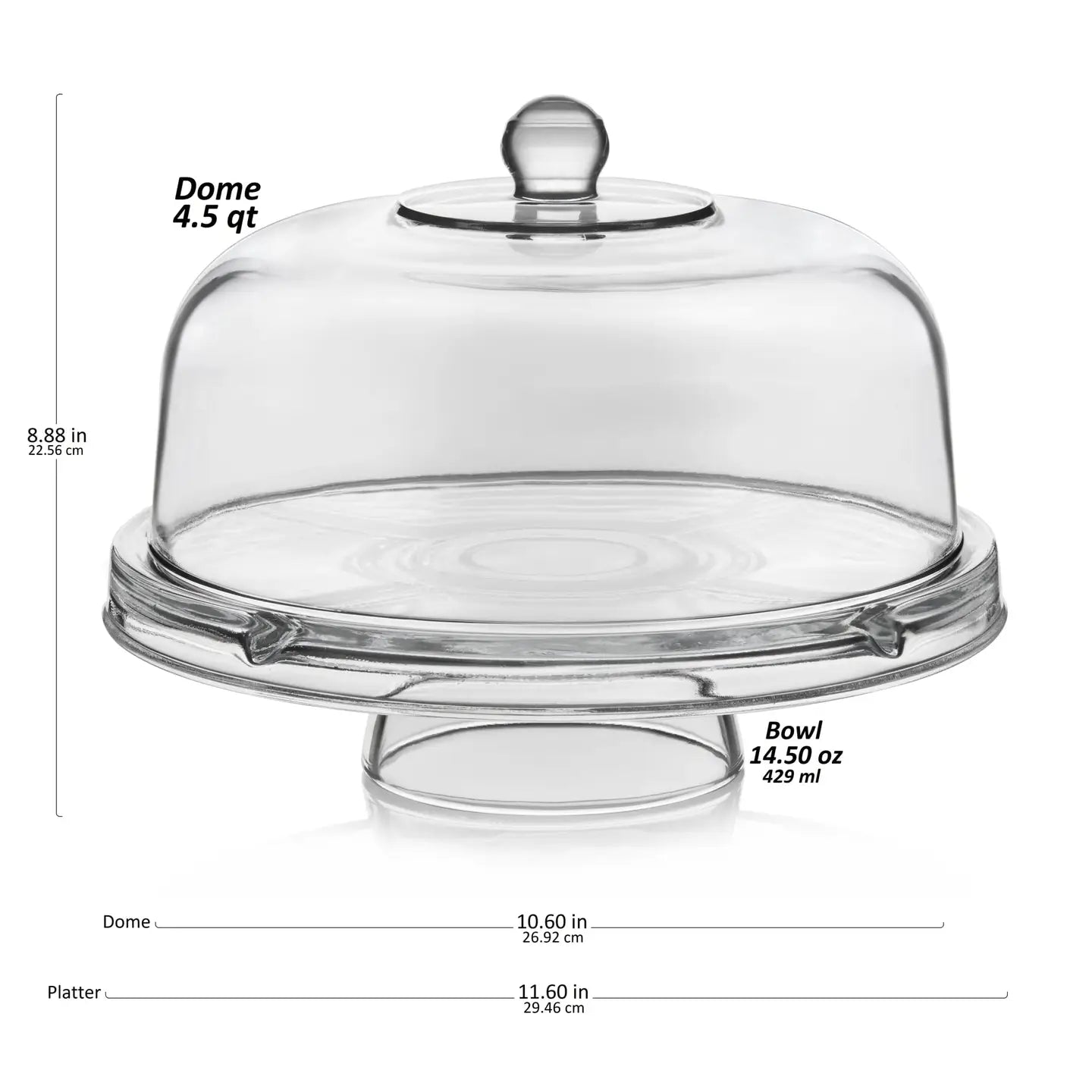 Glass Serving Set, Cake Stand