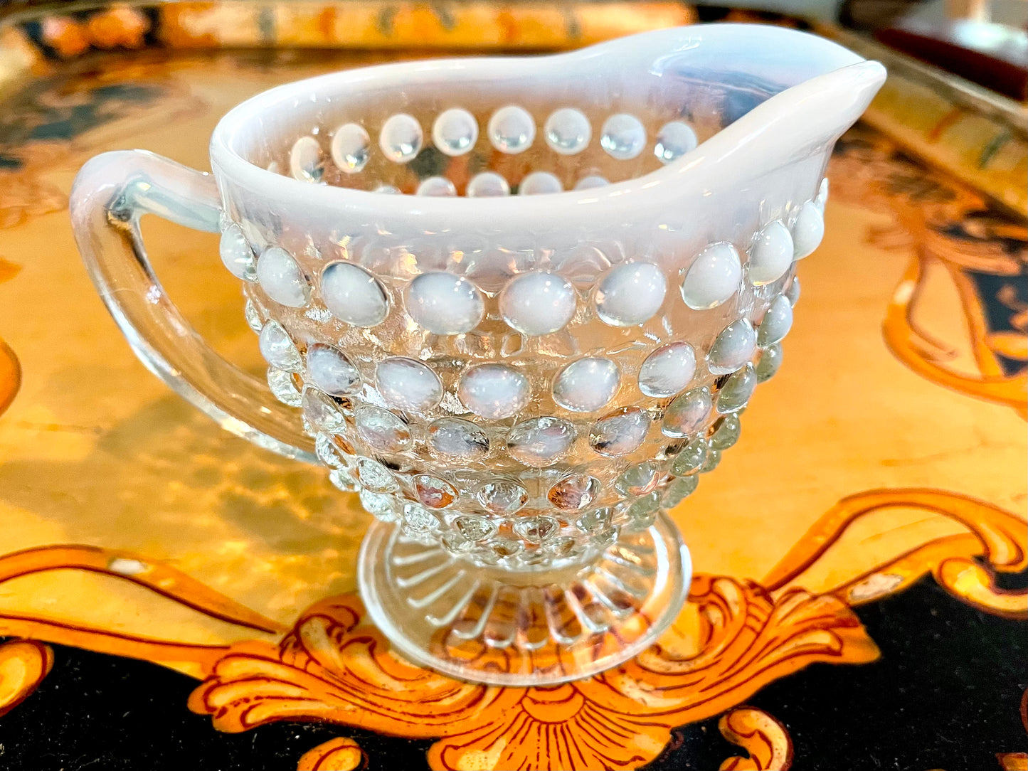 Vintage Hobnail Glass Creamer Votive