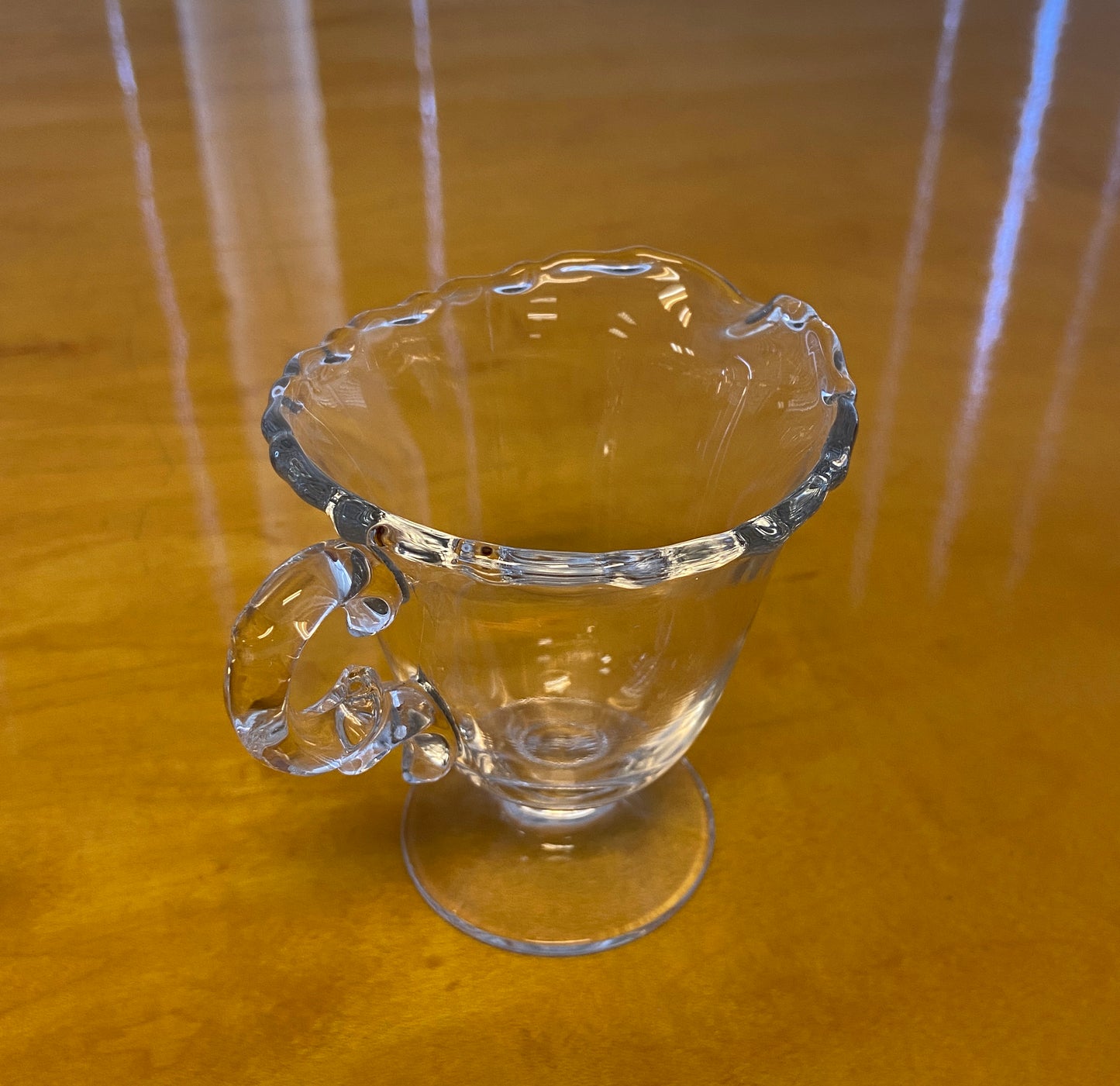Vintage Scalloped Edge Glass Creamer Votive