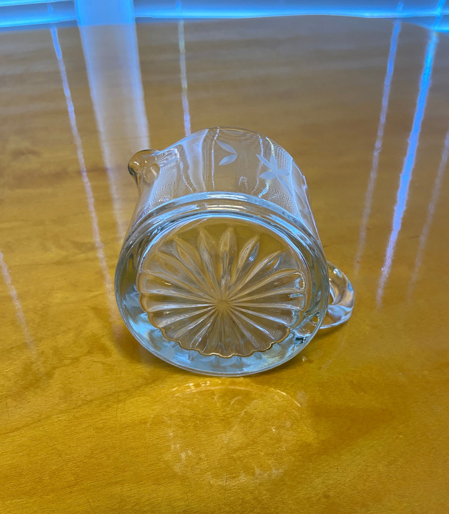 Vintage Etched Glass Creamer Votive
