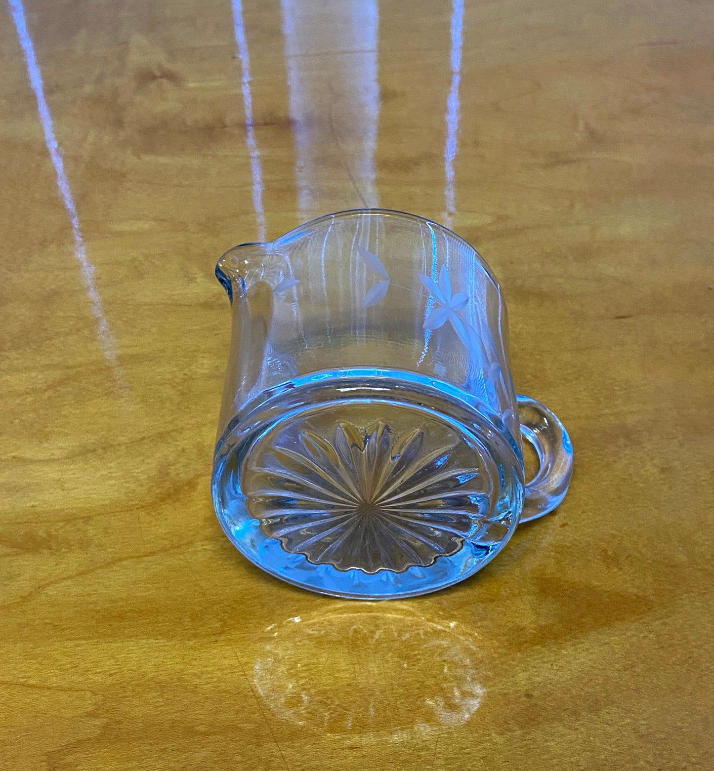 Vintage Etched Glass Creamer Votive