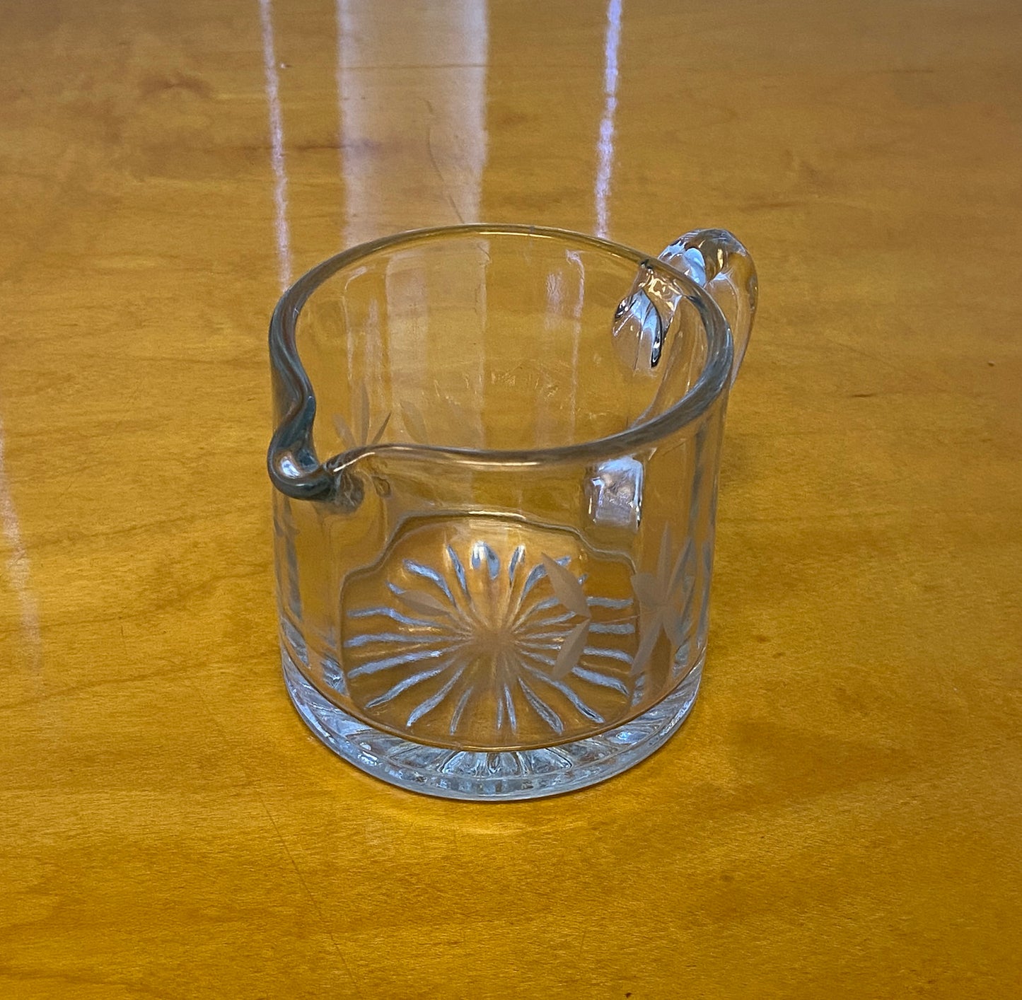 Vintage Etched Glass Creamer Votive