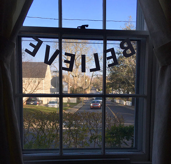 Believe Banner in White