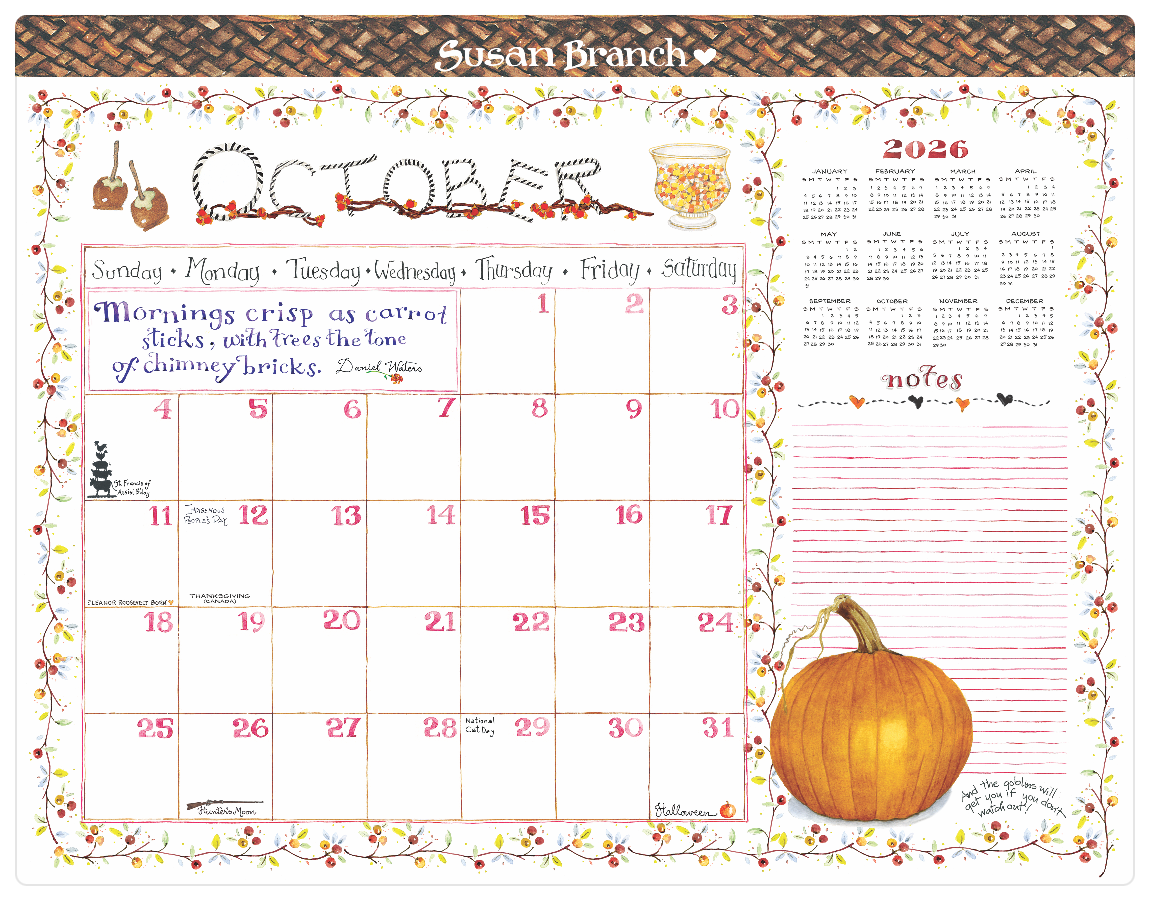 2026 Desk Blotter by Susan Branch