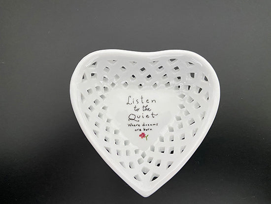 Open Work Tiny Heart Dish