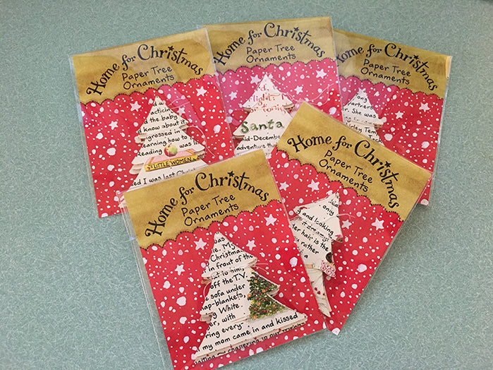 Home For Christmas Paper Tree Ornaments, set of 3