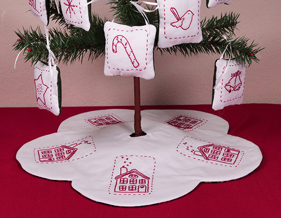 Redwork Tree Skirt Kit