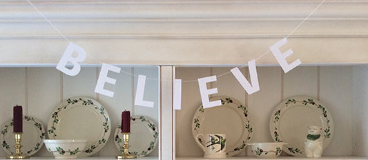 Believe Banner in White