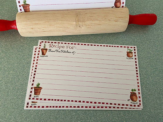 3x5 Kitchen Herbs Recipe Cards