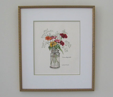 Zinnias and Baby's Breath