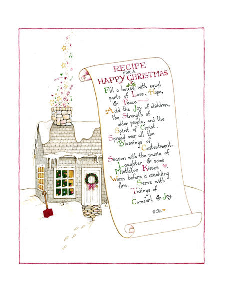 "Recipe for a Happy Christmas" Print
