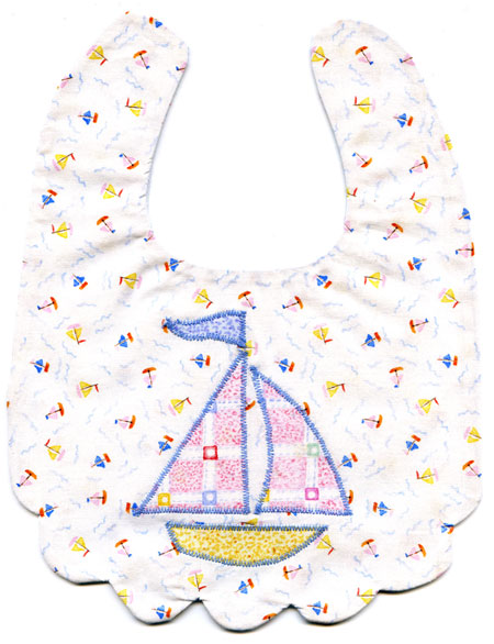 Infant Bib Pattern with Sailboat Applique