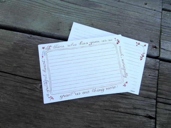 Grateful Heart Recipe Cards