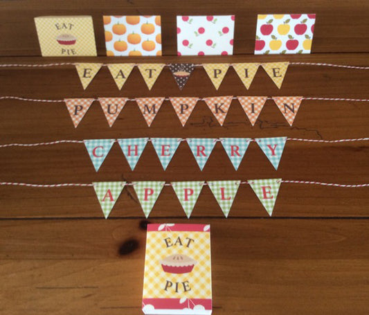 Pie Banners, set of 4 flavors
