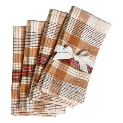 Slub Weave Plaid Napkins, set of 4