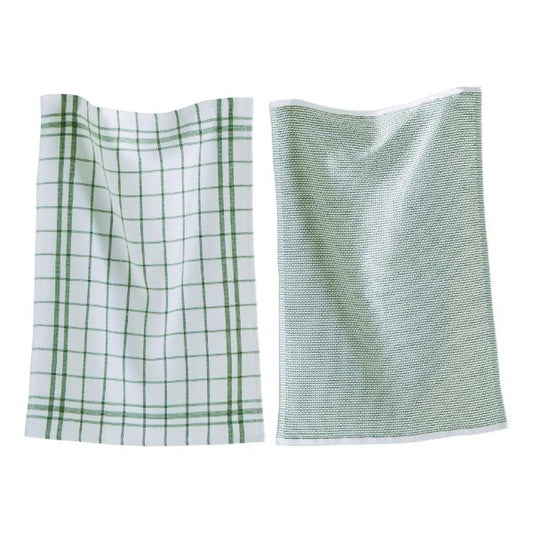 Green Terry Dish Towels, set of 2