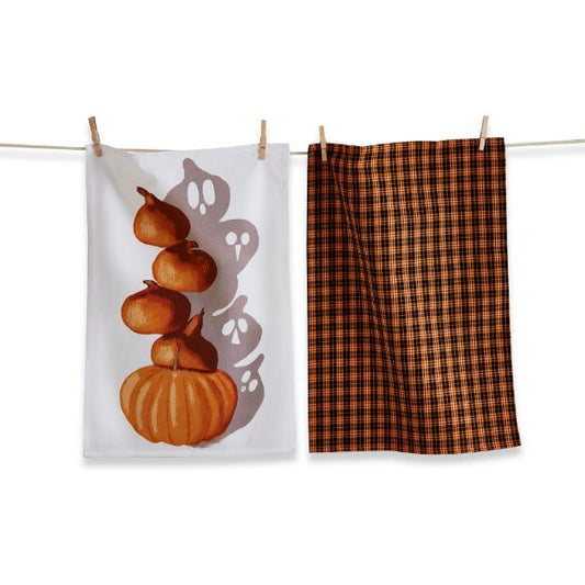 Pumpkin Shadow Dish Towels, set of 2