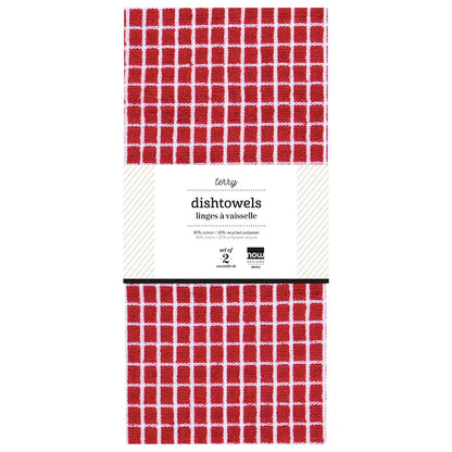 Classic Red Terry Dish Towels