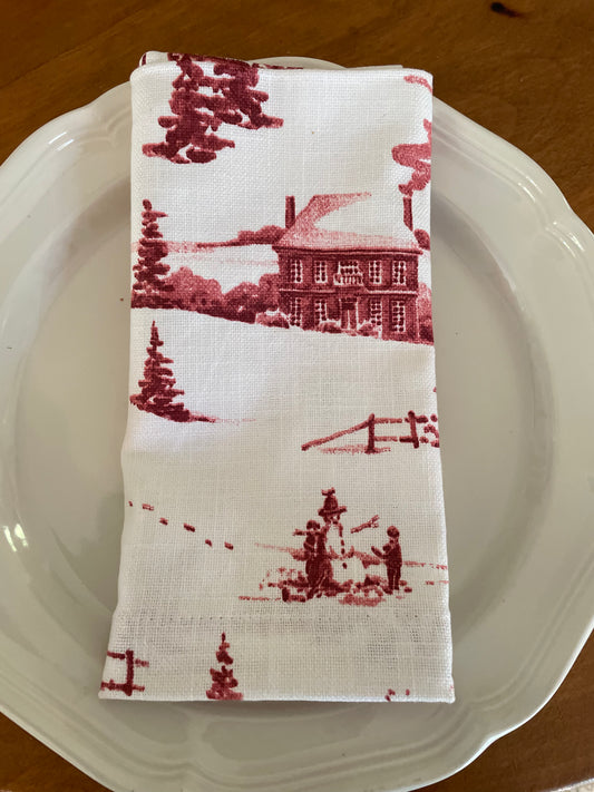 Colonial Williamsburg Winter Napkins, set of 4