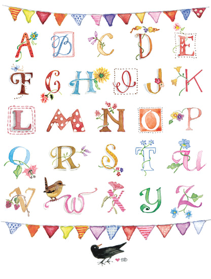 Alphabet Sampler Stamped Embroidery Kit