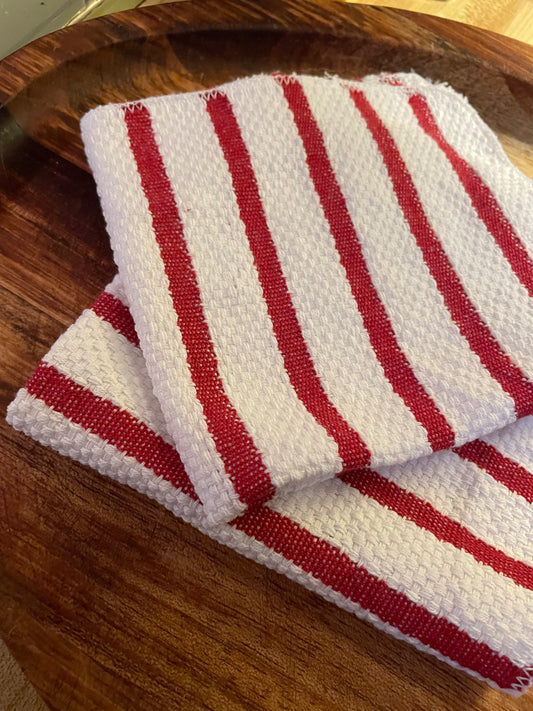 Red Stripe Dishcloths