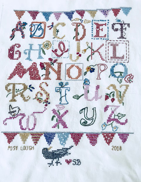 Alphabet Sampler Stamped Embroidery Kit