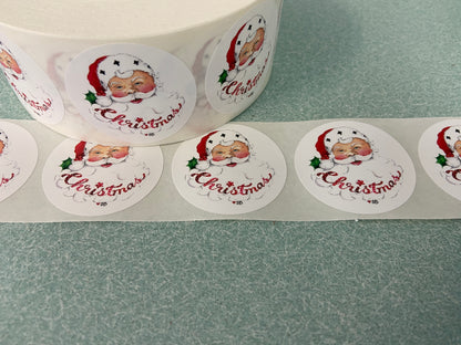 Santa Circle Stickers