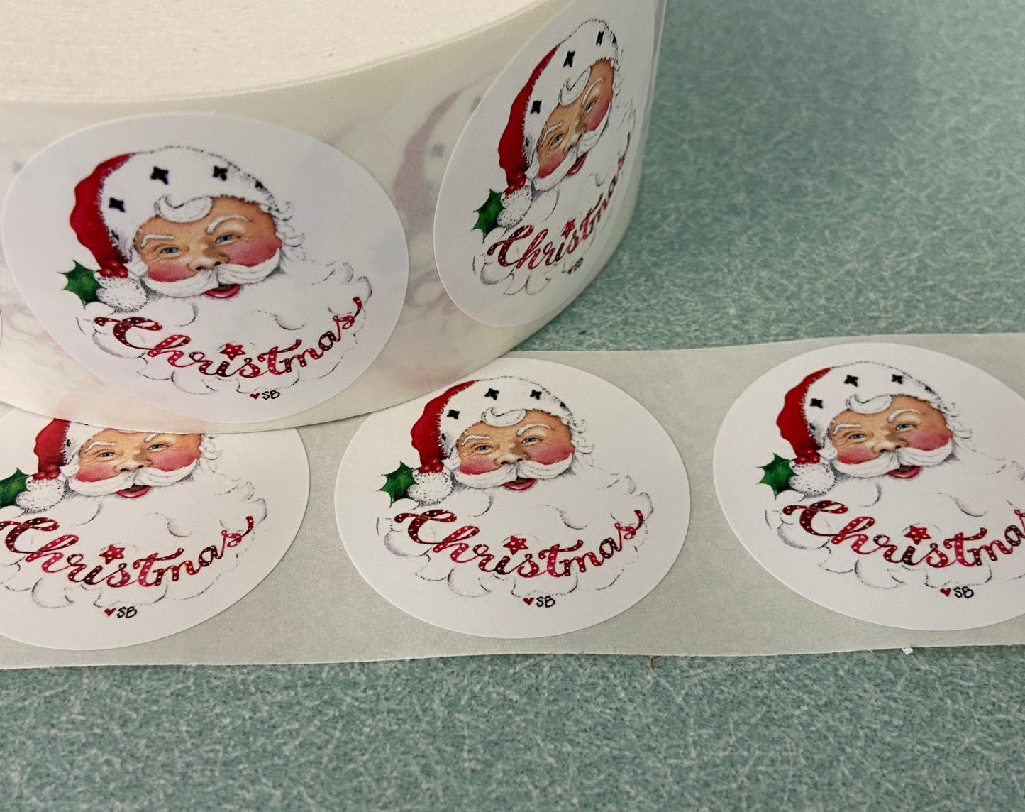 Santa Circle Stickers