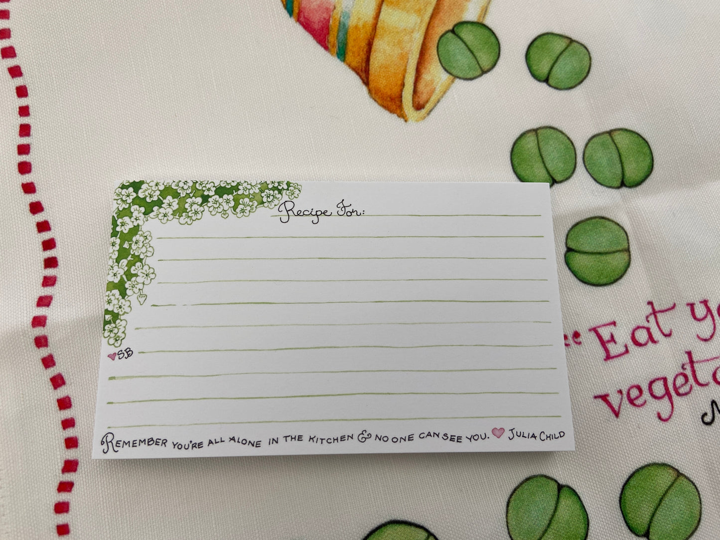 3x5 "Remember" Recipe Cards