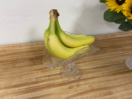 Vintage Glass Banana Dish