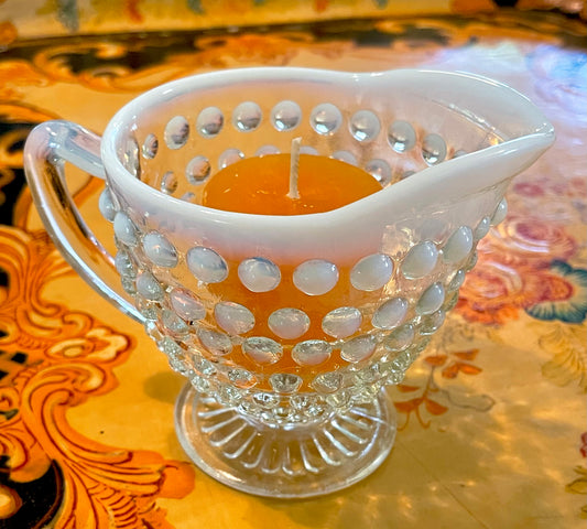 Vintage Hobnail Glass Creamer Votive