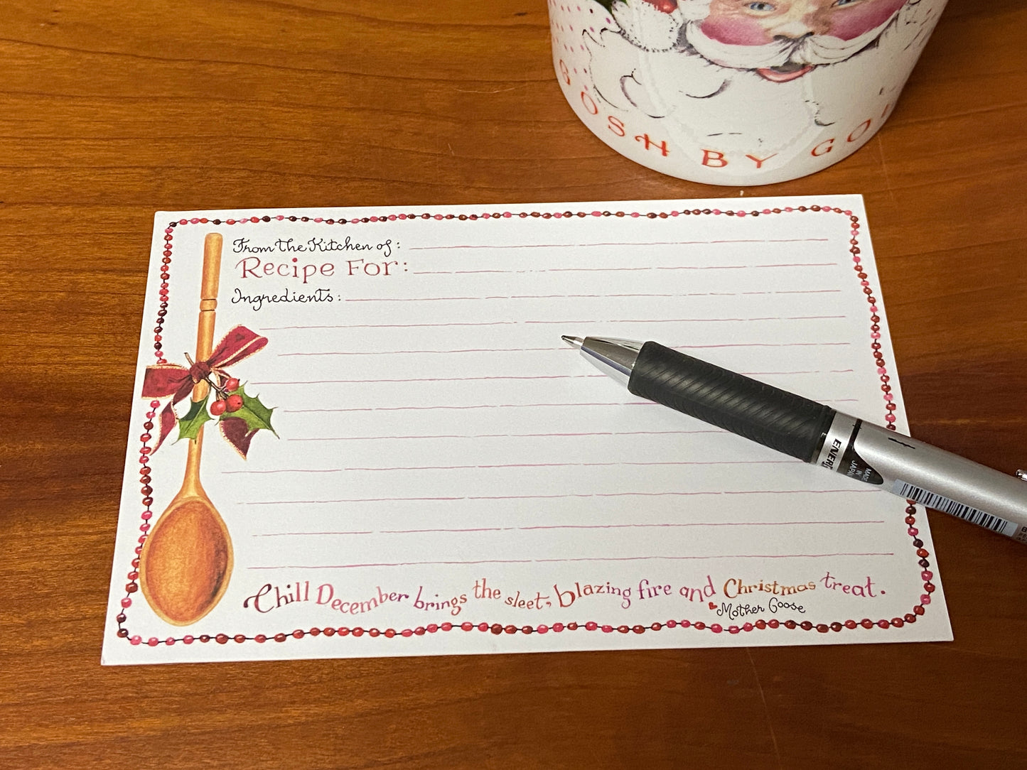 Christmas Spoon Recipe Cards