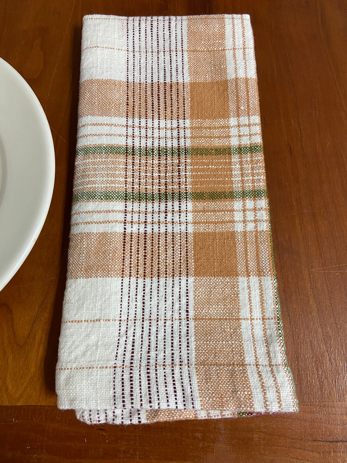 Slub Weave Plaid Napkins, set of 4