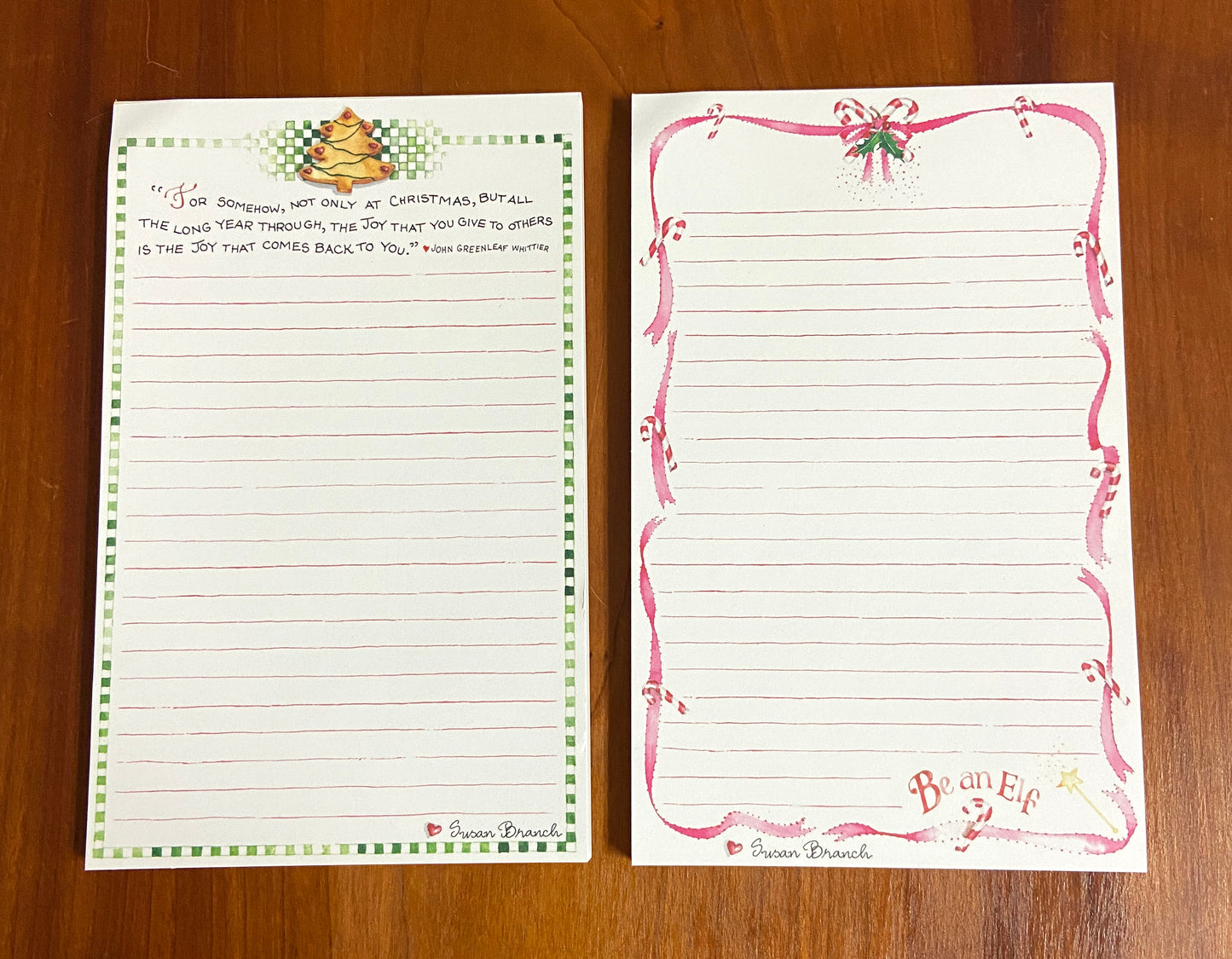 Christmas Cookies & Candy Canes, set of 2 notepads