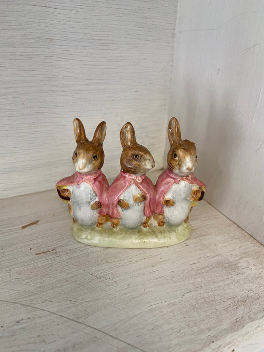 Flopsy, Mopsy, and Cottontail Figurine, missing ear