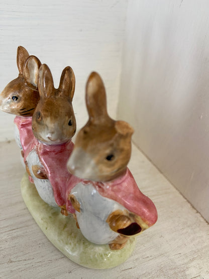 Flopsy, Mopsy, and Cottontail Figurine, missing ear