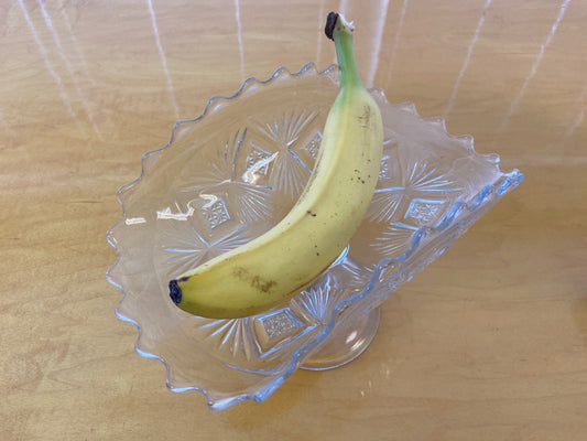 Vintage Glass Banana Dish