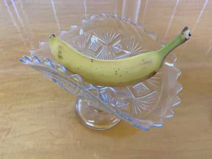 Vintage Glass Banana Dish