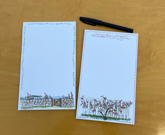 Garden Walls & Picket Fences Notepads, set of 2