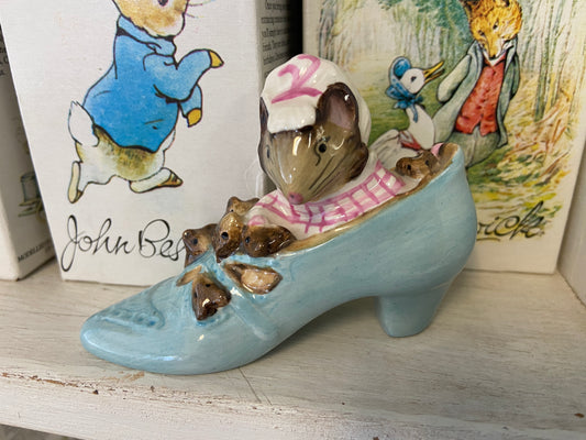 The Old Woman who lived in a Shoe Figurine, boxed