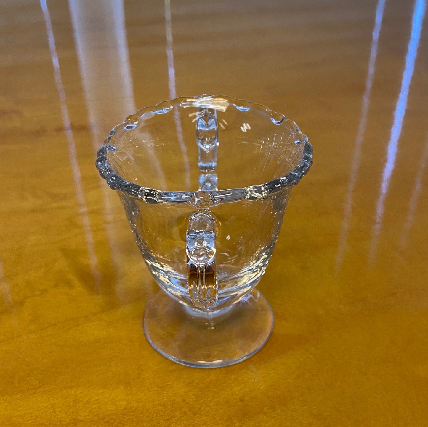 Vintage Scalloped Edge Glass Sugar Votive