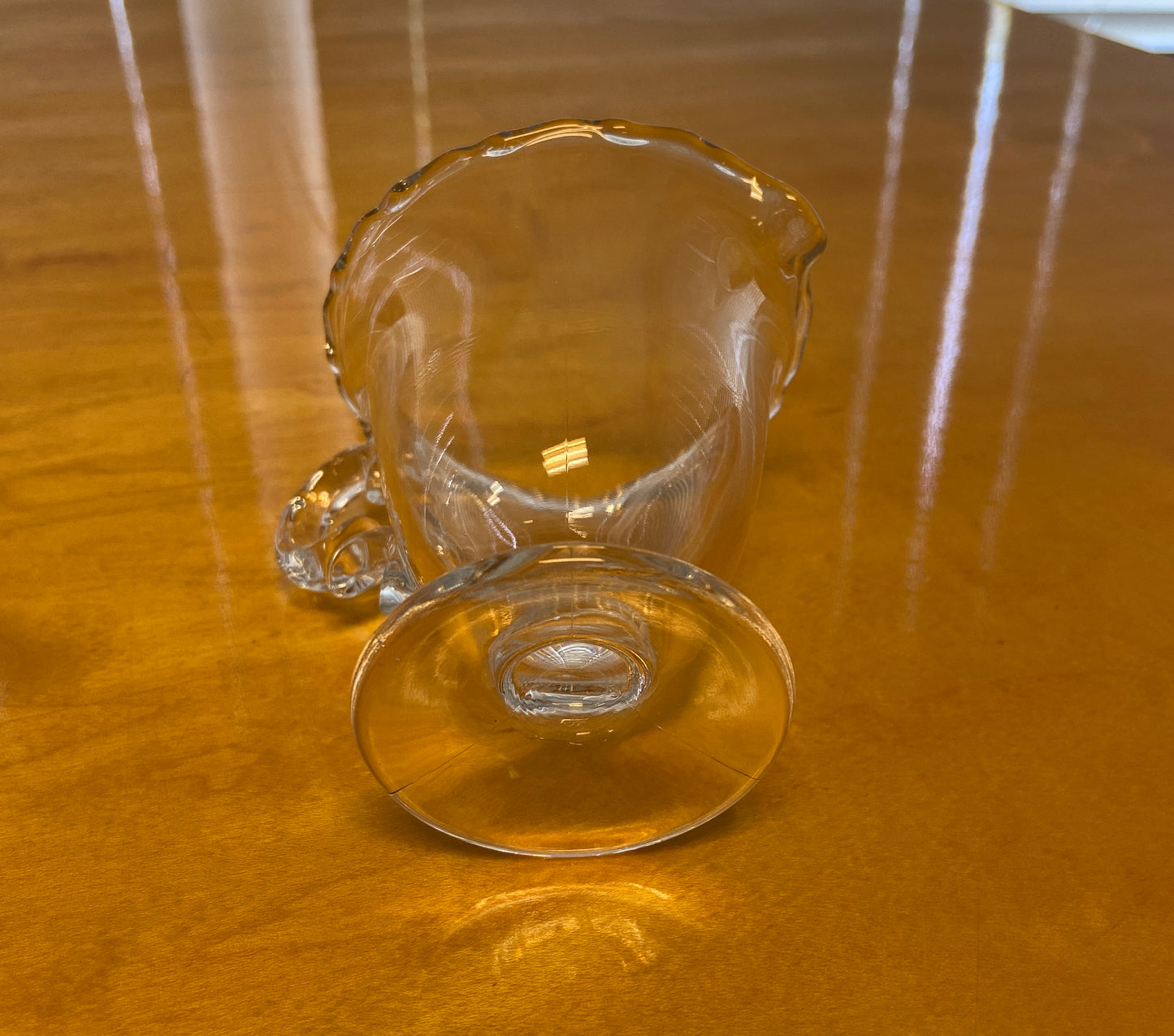 Vintage Scalloped Edge Glass Creamer Votive