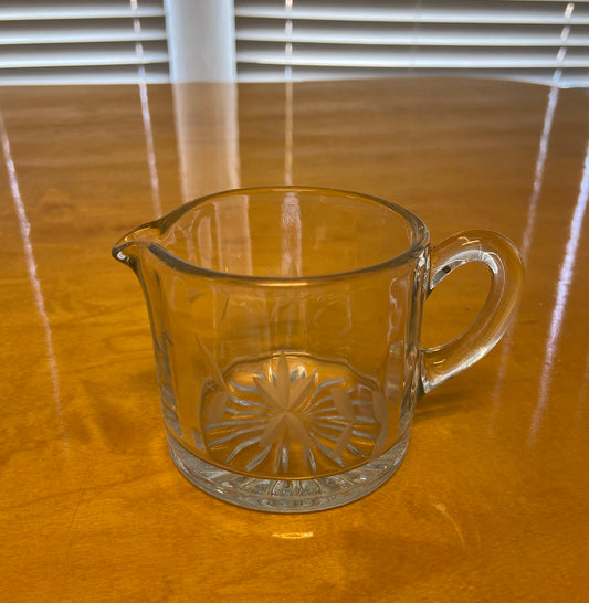Vintage Etched Glass Creamer Votive