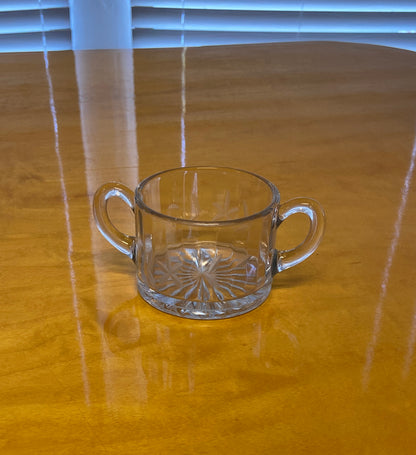 Vintage Etched Glass Sugar Votive