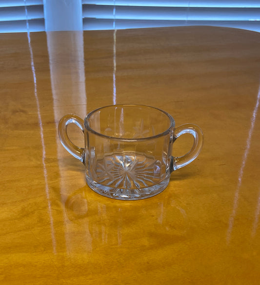 Vintage Etched Glass Sugar Votive