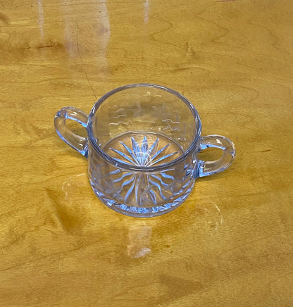 Vintage Etched Glass Sugar Votive