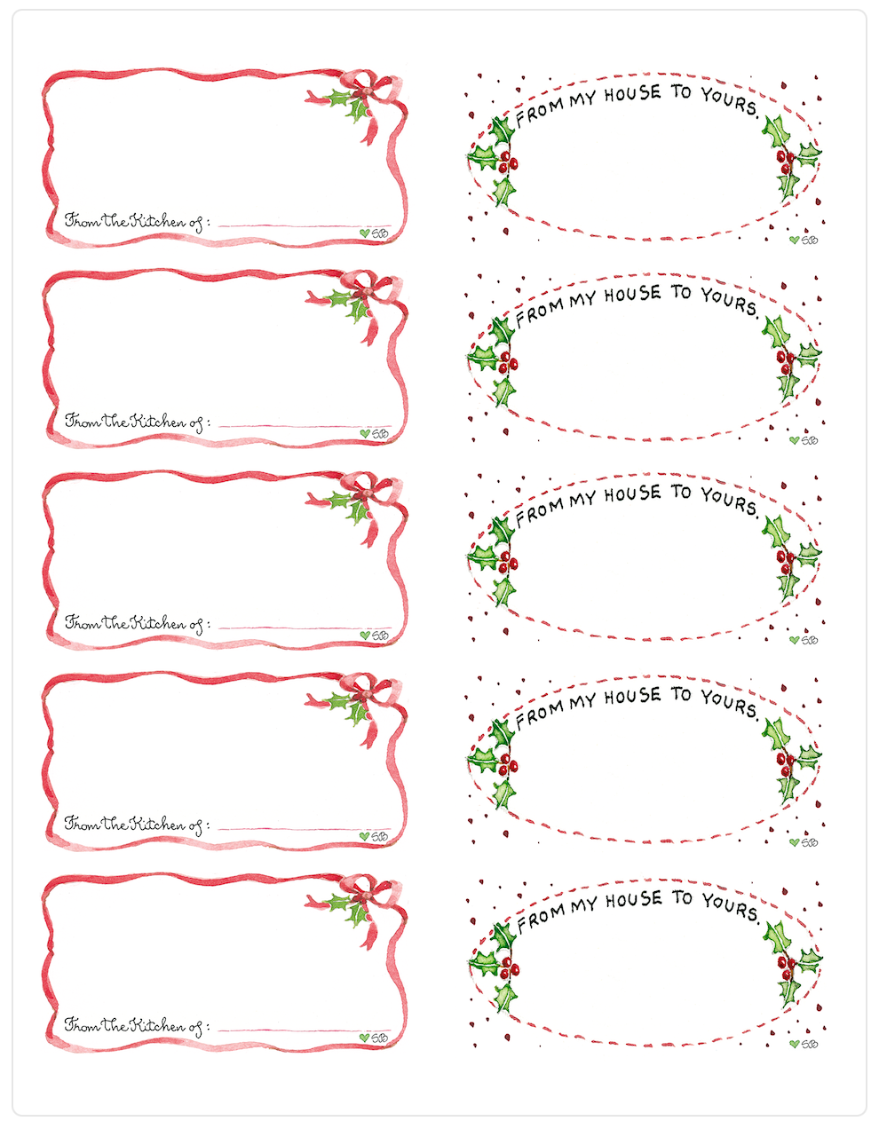 Christmas Canning Labels