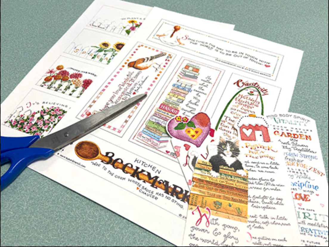 Print & Cut Your Own Book Marks, set of 13 (PDF file)