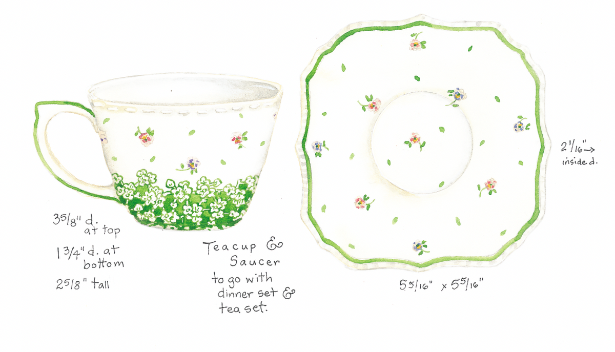 Susan Branch Designed Cup and Saucer